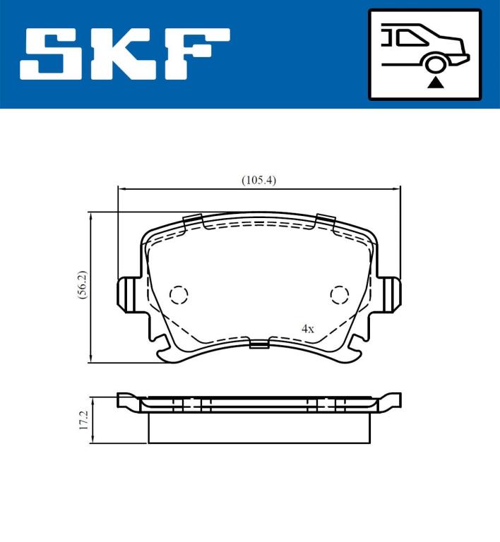 Jogo de 4 pastilhas de travão SKF ref. VKBP 90662